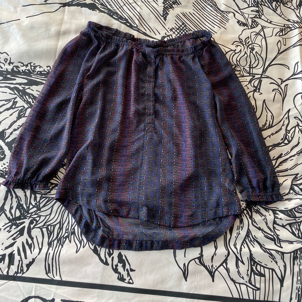 American Eagle Off the Shoulder Flow Top Sheer